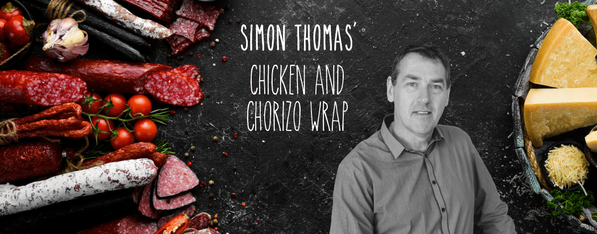 Simon Thomas’ Chicken and Chorizo Wrap
