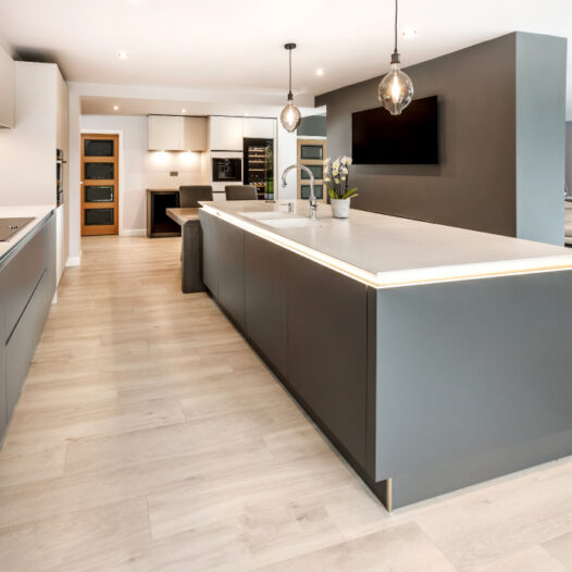 Shades of Grey: A Contemporary kitchen, utility and boot room for a Cheshire home