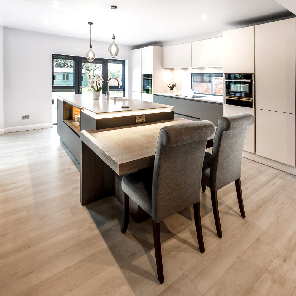 Shades of Grey: A Contemporary kitchen, utility and boot room for a Cheshire home