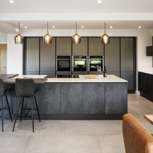 A contemporary kitchen for a newly built farmhouse