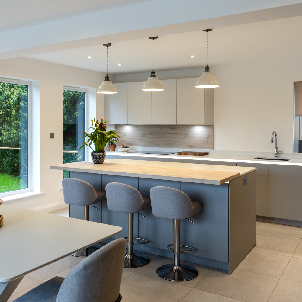 A Fresh, Light Contemporary Kitchen for a Renovated Vicarage