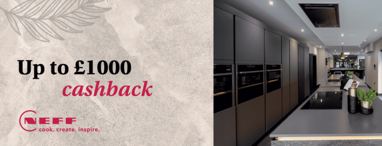 Get up to £1000 cashback on selected NEFF appliances as part of a kitchen purchase, plus bonuses!